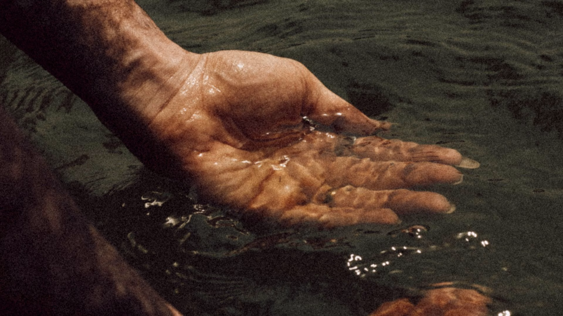 Eine Hand im Wasser